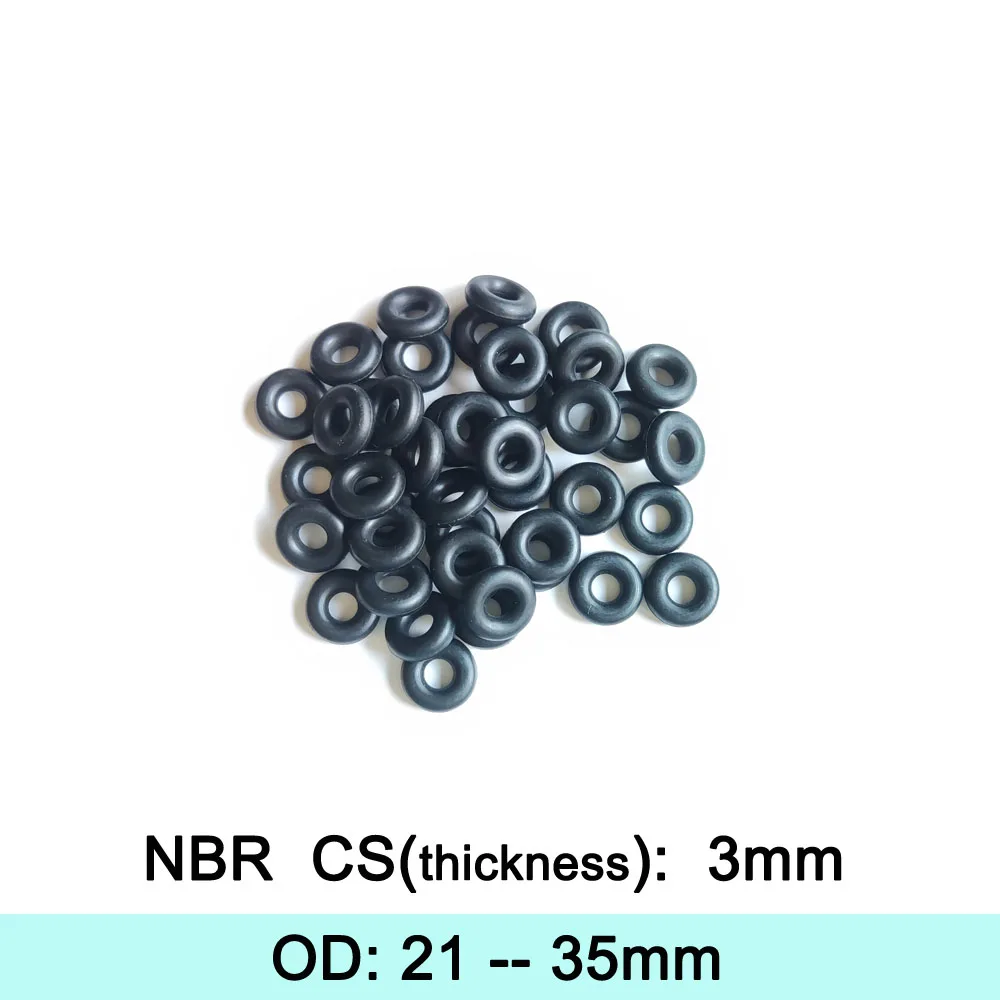 NBR Rubber Ring Gasket C/S 3mm  OD 21/22/23/24/25/26/27/28/29/30/31/32/33/34/35mm O Ring Seal Washer Nitrile Butadiene Rubber