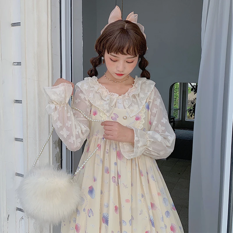 Lolita Kleid Prinzessin Missy Süße Nette Japanischen Kawaii Mädchen Prinzessin Trau Vintage Gothic Gedruckt Muster Sommer kleid