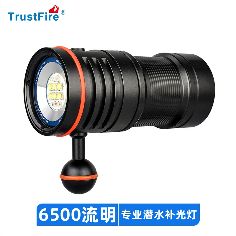 Imagem -02 - Trustfire Df50 6500 Lumens de Vídeo Mergulho Fotoraphy Luz Subaquática 100m Iluminação Alta Brilhante Led Tocha Lanterna