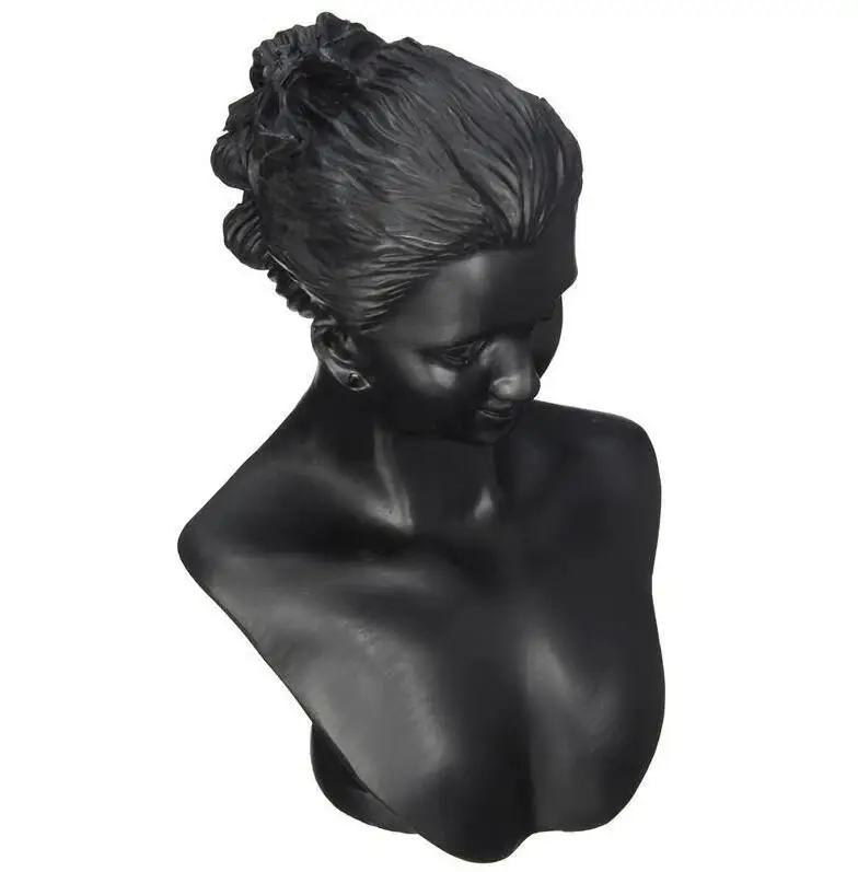 Black Resin Mannequin Bust Gift  Jewelry Necklace Pendant Earring Display Stand Holder Show Decorate Jewelry Display Shelf