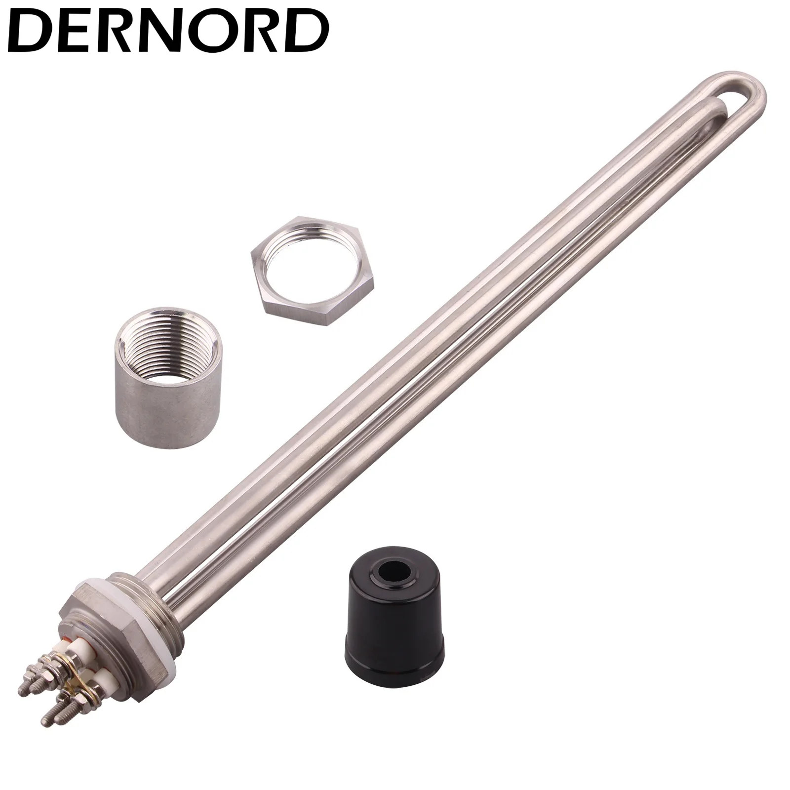 DERNORD DN25 เครื่องทําน้ําอุ่นองค์ประกอบ 1 "bsp Immersion ความต้านทานความร้อน 220v 1/1.5kw SUS304 Tubular ไฟฟ้า