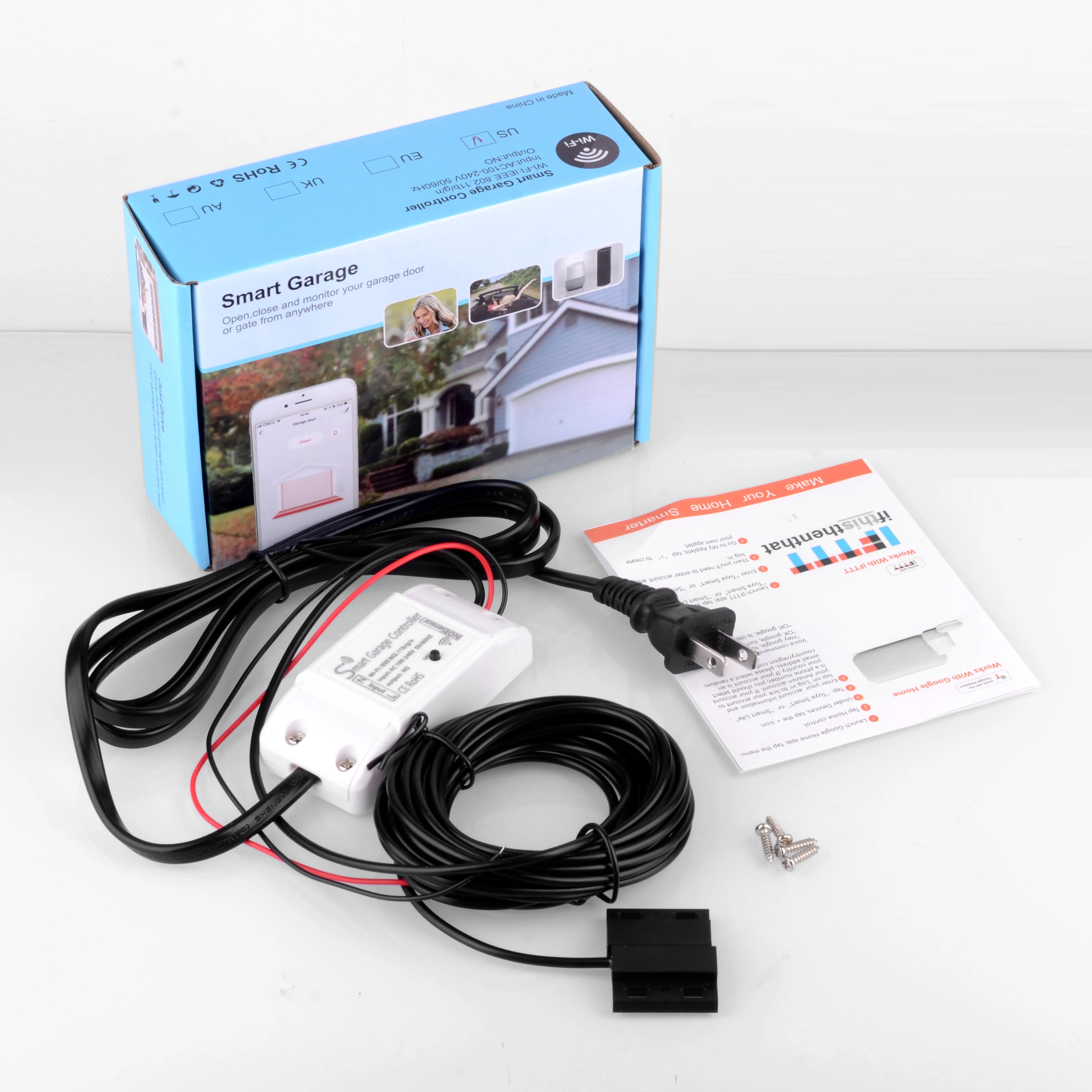 SMARSECUR Smart Life/Tuya APP WiFi Garage Door Controller Remote Control Compatible With Alexa Echo Google Home/Siri