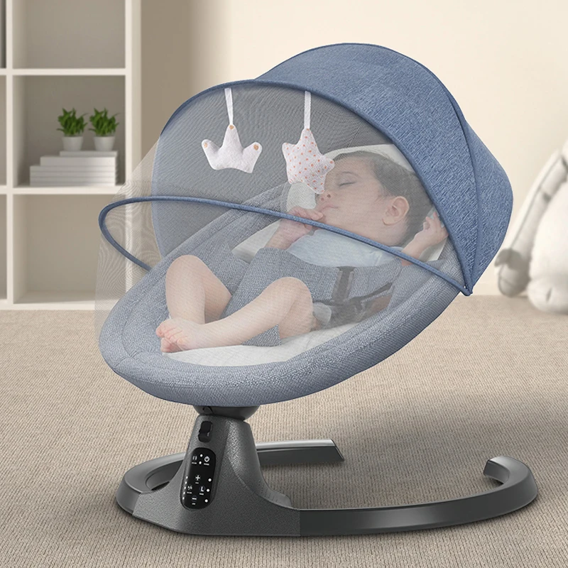 Newborn Baby Electric Rocking Chair with Bluetooth Music Cradle Bed Sleep Comfort Chair Recliner Multi-Level Adjustment