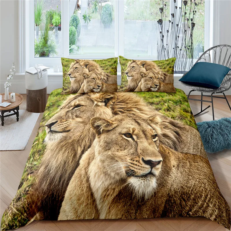 

Home Living Luxury 3D Lion Bedding Set Comfortable Duvet Cover Set Kids Bedding Set Queen and King EU/US/AU/UK Size