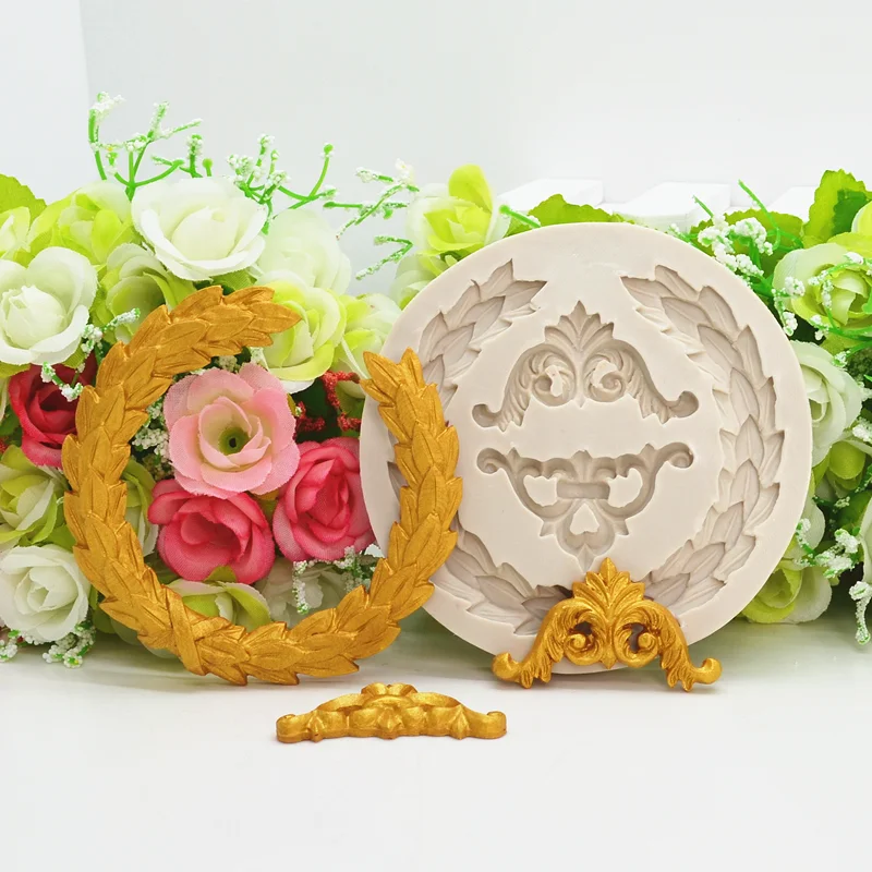 Leaves Photo Frame Pattern Silicone Mold Resin Kitchen Baking Tools Dessert Cake Lace Decoration DIY Chocolate Fondant Moulds