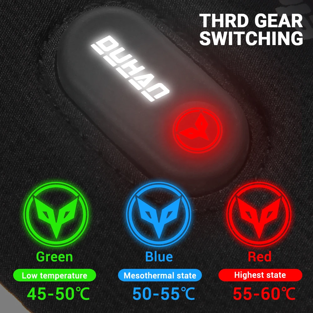 DUHAN Heated Gloves Battery Powered Winter Thermal Motorcycle Heating Gloves Riding Waterproof Guantes Para Moto Touch Screen