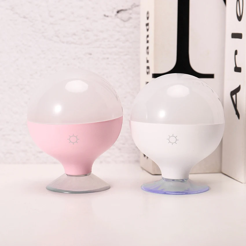 Lampadina a specchio a ventosa, luce notturna Blub a LED ricaricabile, colore regolabile e luminosità per spogliatoio da tavolo da trucco