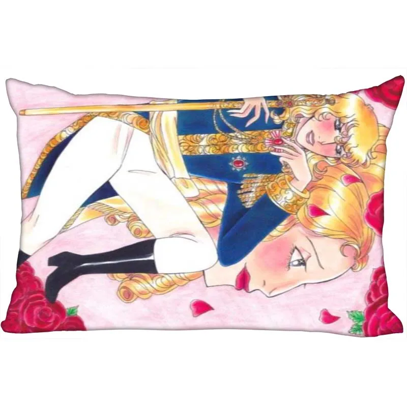 The Rose of Versailles Pillow Case Rectangle Satin Fabric Pillow Cover For Sofa Home Bedroom Wedding Decoration Pillow Cases0406