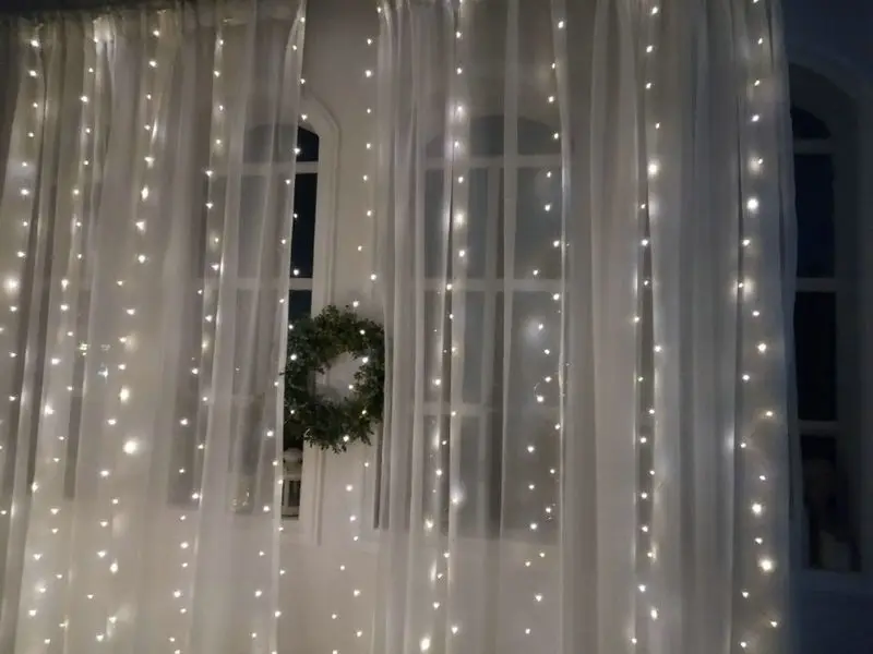Battery Powered LED Curtain Fairy String Light Ultra thin Cooper wire w/Remote Controller Wedding Party Home Garden Window Decor
