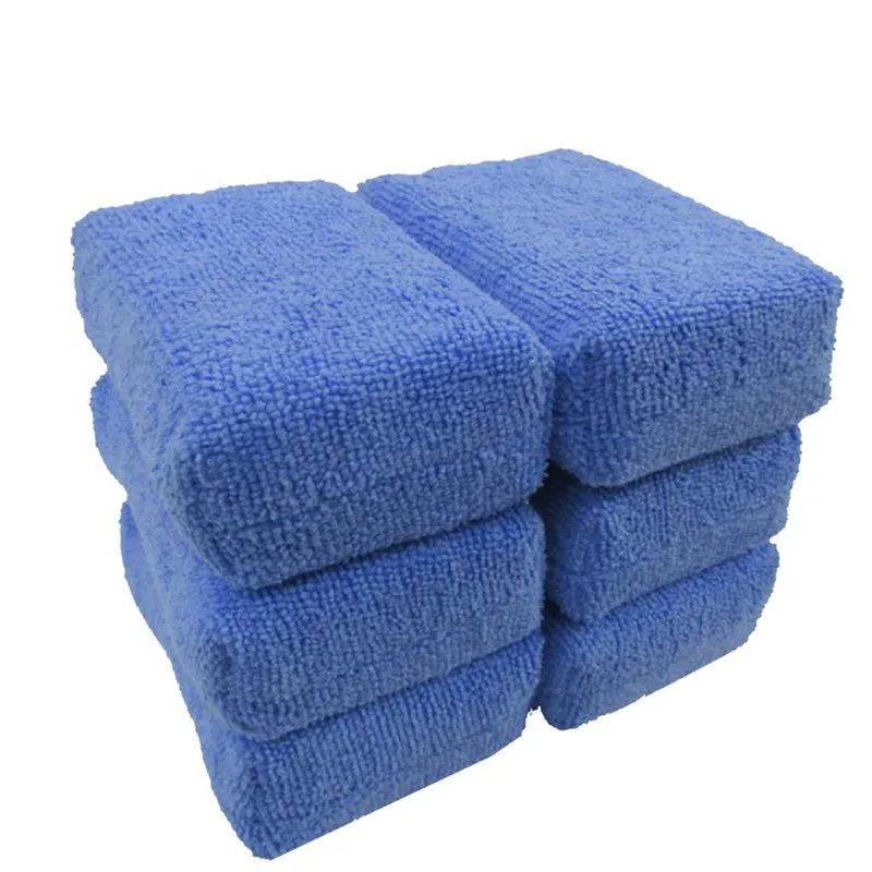 Premium Grade Microfiber Applicators Sponges, Cloths, Blue (Pack of 8) 12x8x4cm Car Care Microfibre Wax Polishing