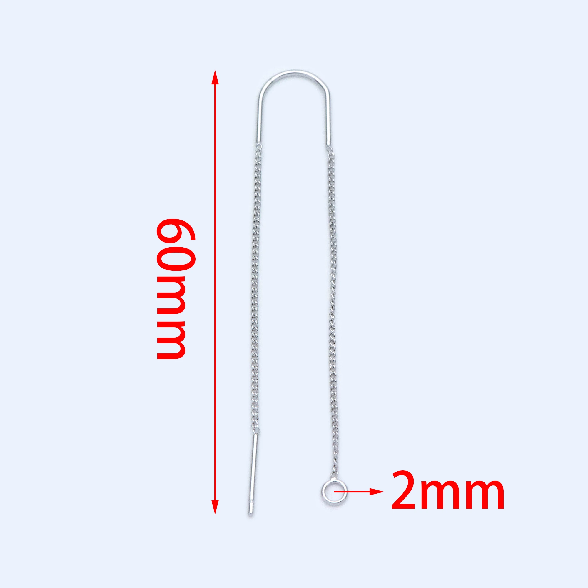 10pcs Silver Ear Threader Earrings, Earwire Thread with Jump Ring, Color Not Easily Tarnish DIY Jewelry Making Accessories