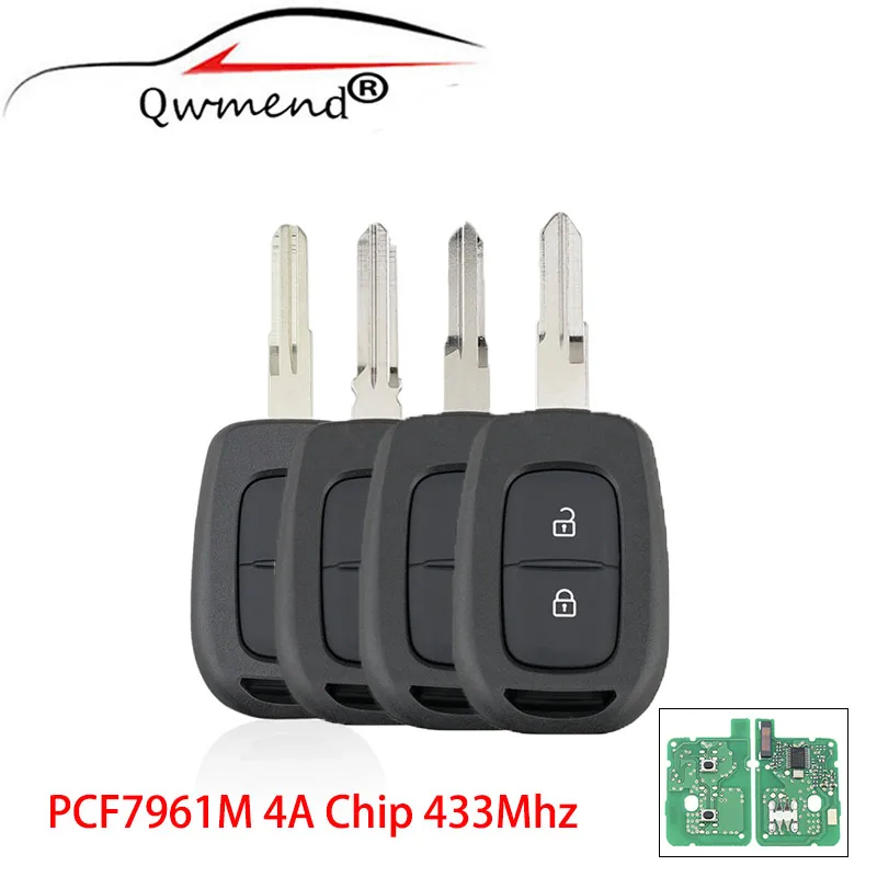 QWMEND 2BUT for Renault Key 4A Chip Smart Car Key for Renault Sandero Dacia Logan Lodgy Dokker Duster Trafic Clio4 PCF7961M