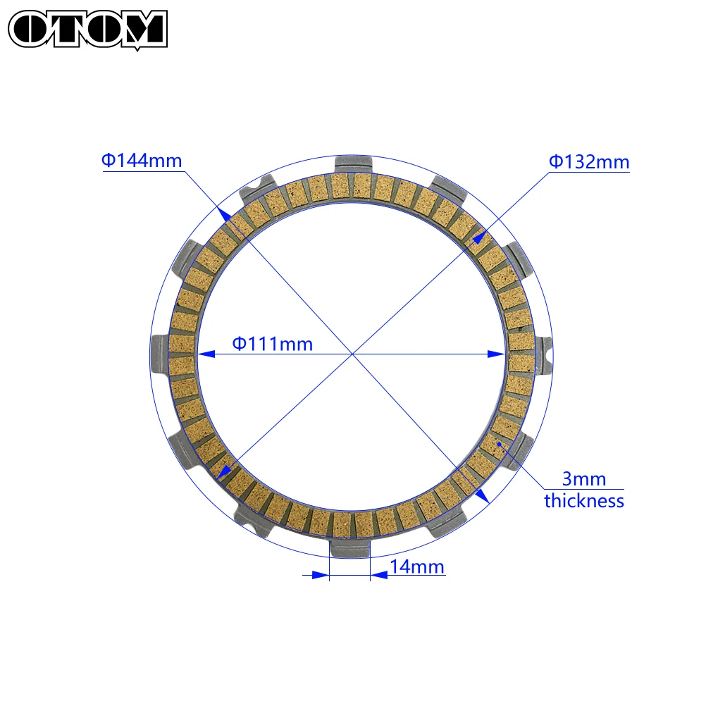 OTOM 오토바이 클러치 마찰 디스크 플레이트 키트, 111mm 종이 섬유 복합 디스크, KTM SX 450 KTM520 KTM525 액세서리