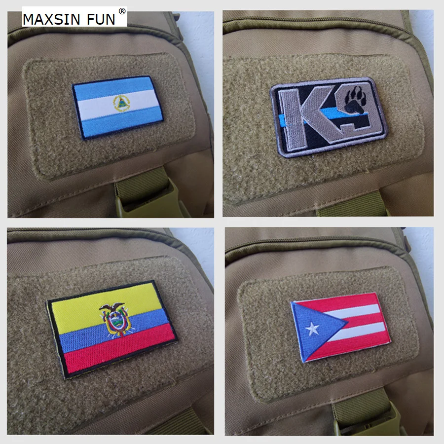 Parches de Bandera de País de EE. UU., Canadá, Brasil, México, Chile, Perú, América del Norte y del Sur, pegatinas de mochila de brazalete, insignia