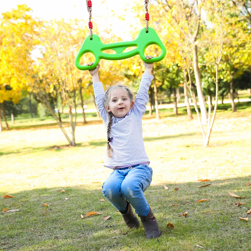 Kids Fitness Rings Swing Set Gymnastic Rings Swing Playground Garden Park Activity 80kg Indoor Outdoor Sports Handle Rings