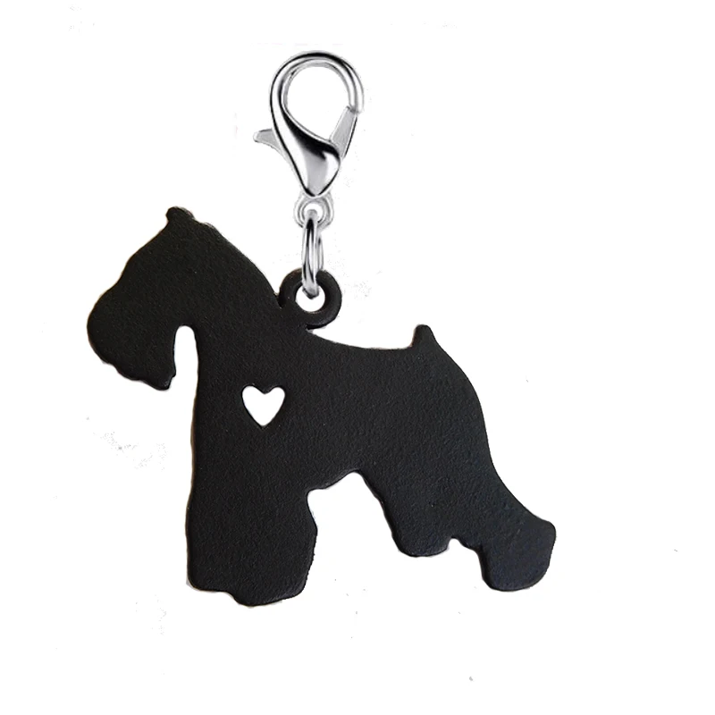 Animal Schnauzer Black Dog Key Chain With 11 MM Lobster Clasp Fashion Jewelry Keychains Accessories For Women