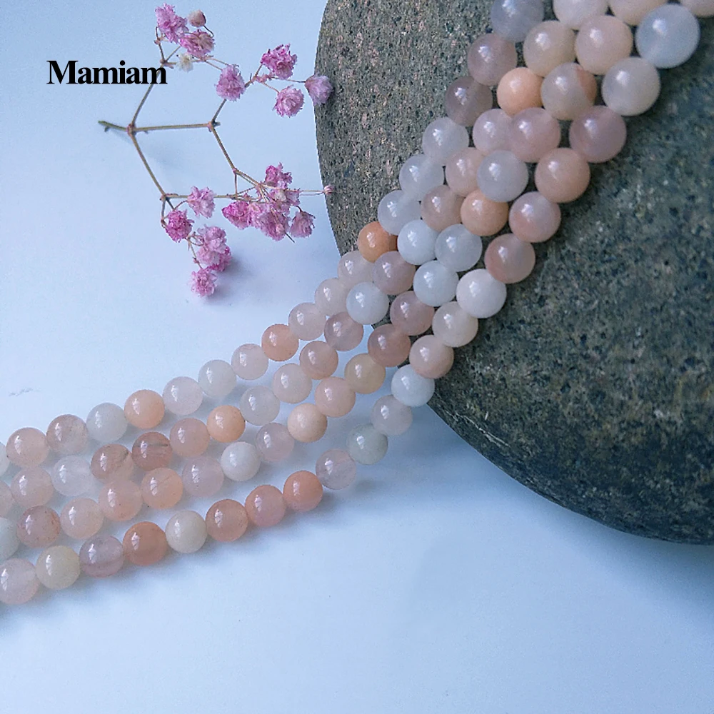 

Mamiam Natural Pink Aventurine Charm Beads 6-10mm Smooth Round Stone Diy Bracelet Necklace Jewelry Making Gemstone Gift Design