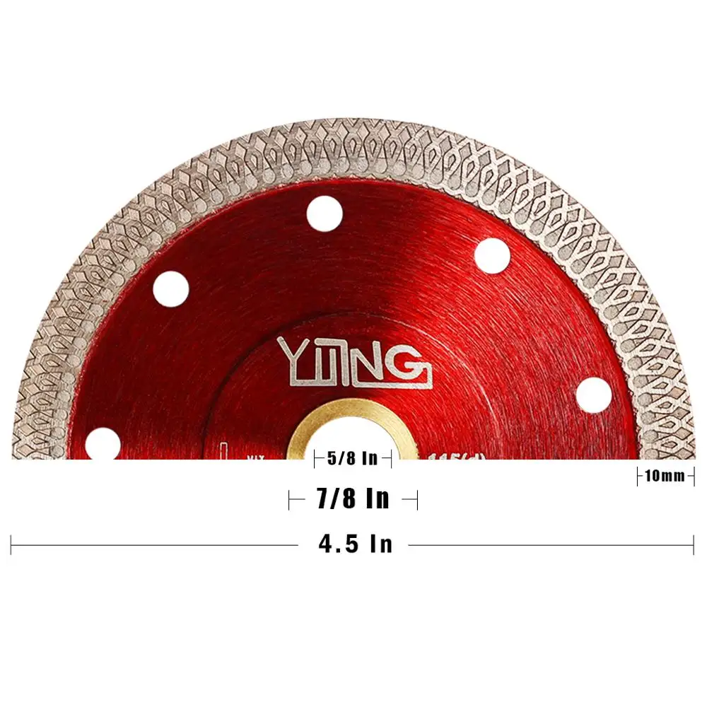YIJING Super Thin Porcelain Tile Blade with 7/8"-5/8" Arbor for Cutting Ceramic Tile Granite Marble