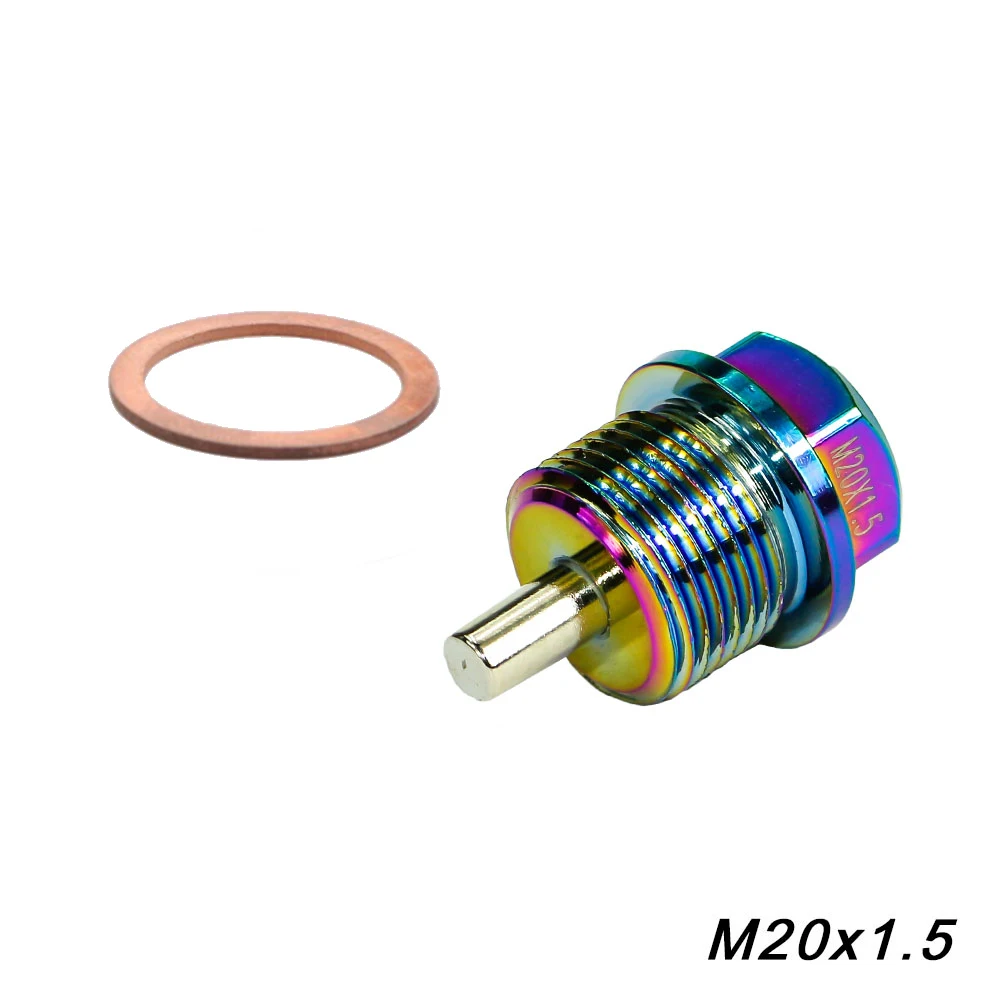 Neo chrome Aluminum Alloy Magnetic Oil Drain Plug Engine Dress Up Oil Sump Drain Plug Nut M12 M14 M16 M20