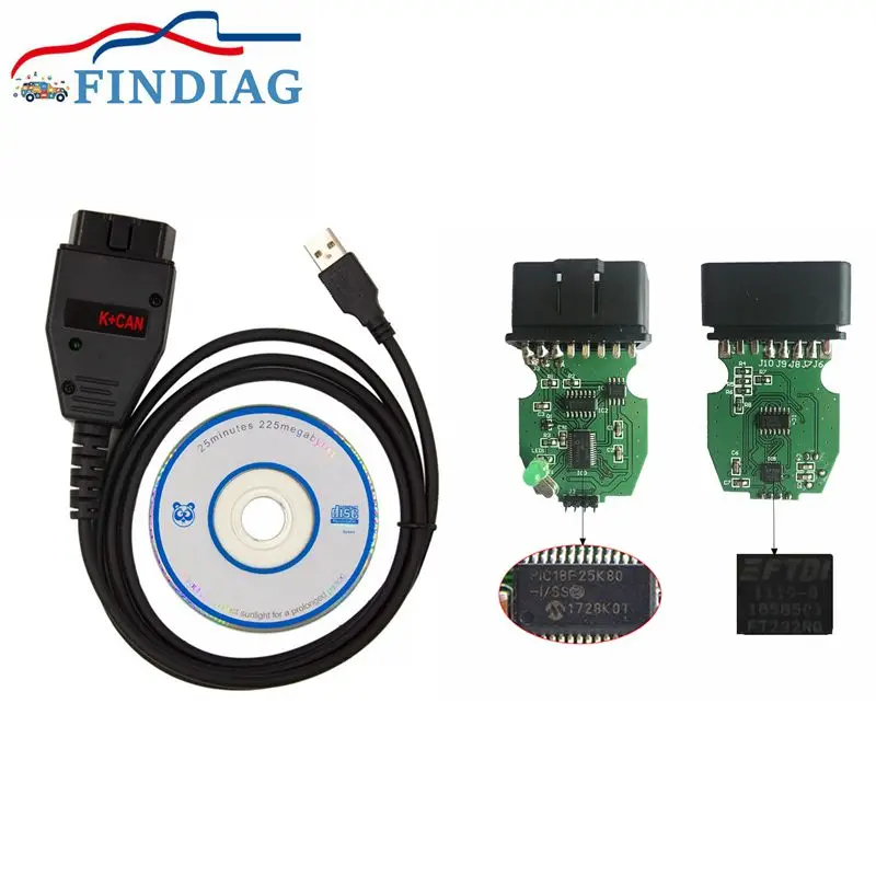 Professional For VAG K+CAN 1.4 Full Version Commander For AUDI/VW/Skoda/Seat PIC18F25K80+FTDI FT232RQ Chip OBD Car