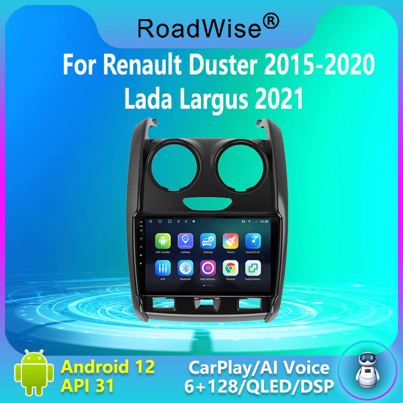 2 Din Android Car Radio Multimedia Carplay For Renault Duster 2015 - 2021 For Lada Largus 2021 2022 4G Wifi DVD GPS BT Autoradio