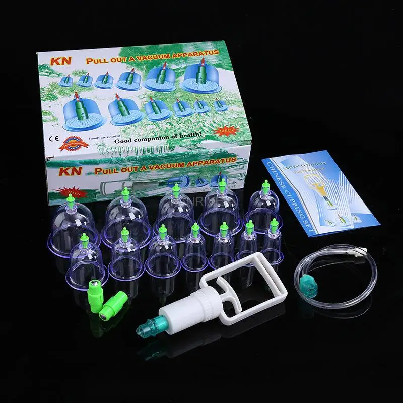 12 Pcs/ Set Medical Vacuum Body Cupping Suction Therapy Device Body Relaxation Healthy Massage Set Health Care