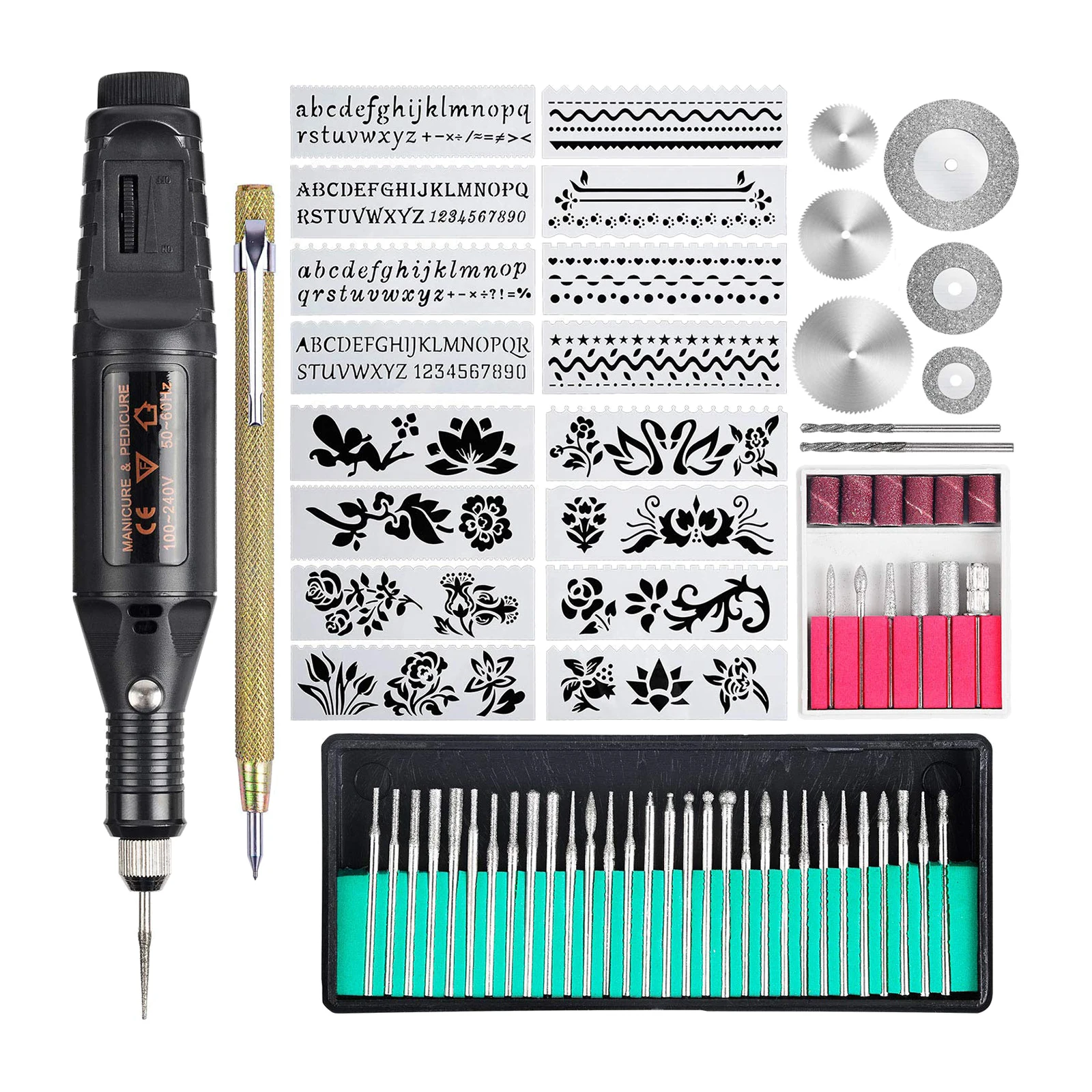 Mini Kit penna per incisione rotante per incisore elettrico per gioielli in ceramica in vetro metallo strumento per intaglio del legno fai-da-te Mini taglierina per penna