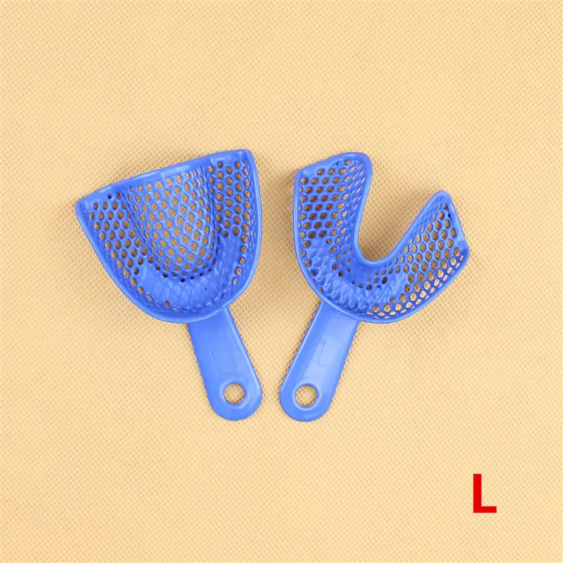 2pcs/Set Dental Impression Trays Oral Hygiene Plastic-Steel Dental Impression Trays Teeth Holder Dental Materials Dentist Tools