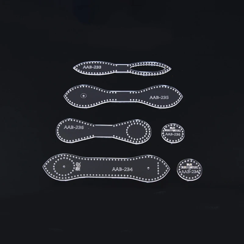 NUBECOM DIY Acrylic Laser Cutting Pattern Leather Wallet Keychain Pendant Hanging Acrylic Template Leather Tool Set Kit Couro