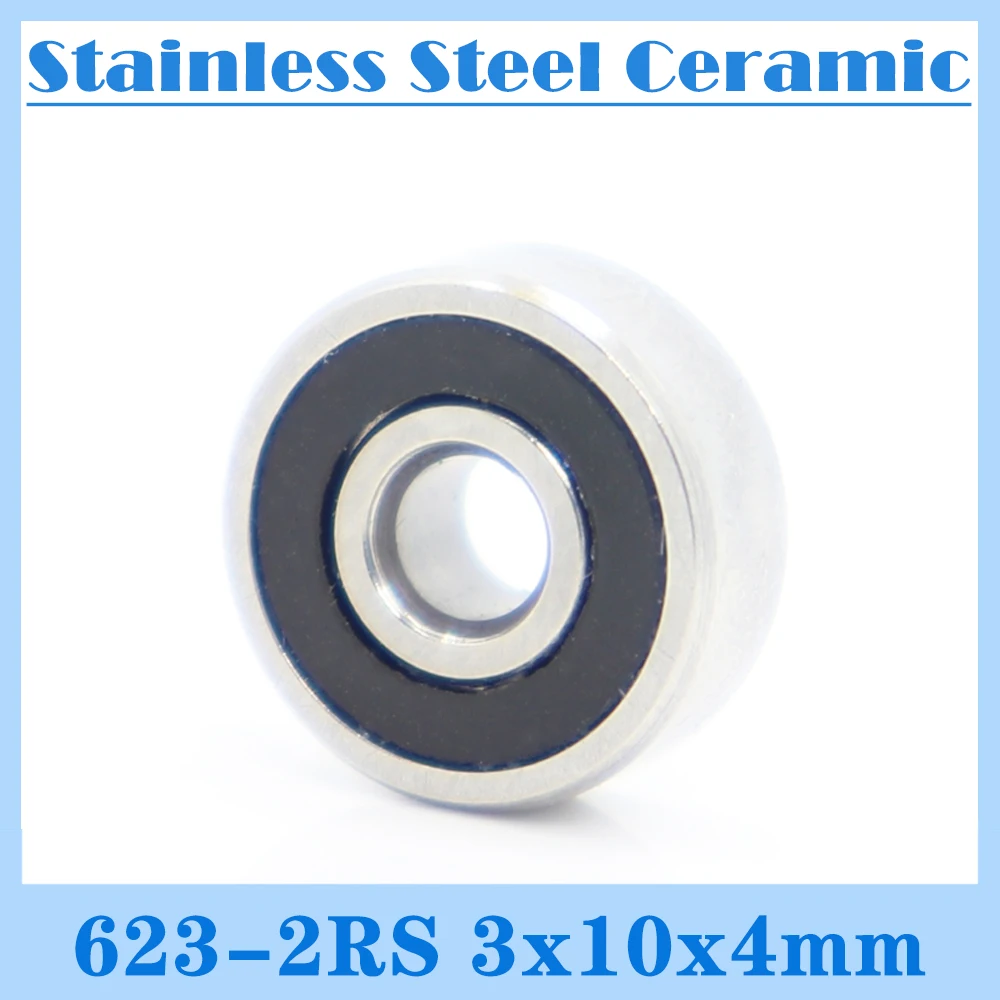 S623 Bearings 3*10*4mm 440C Stainless Steel Rings With Si3N4 Ceramic Balls Bearing 623 S623RS