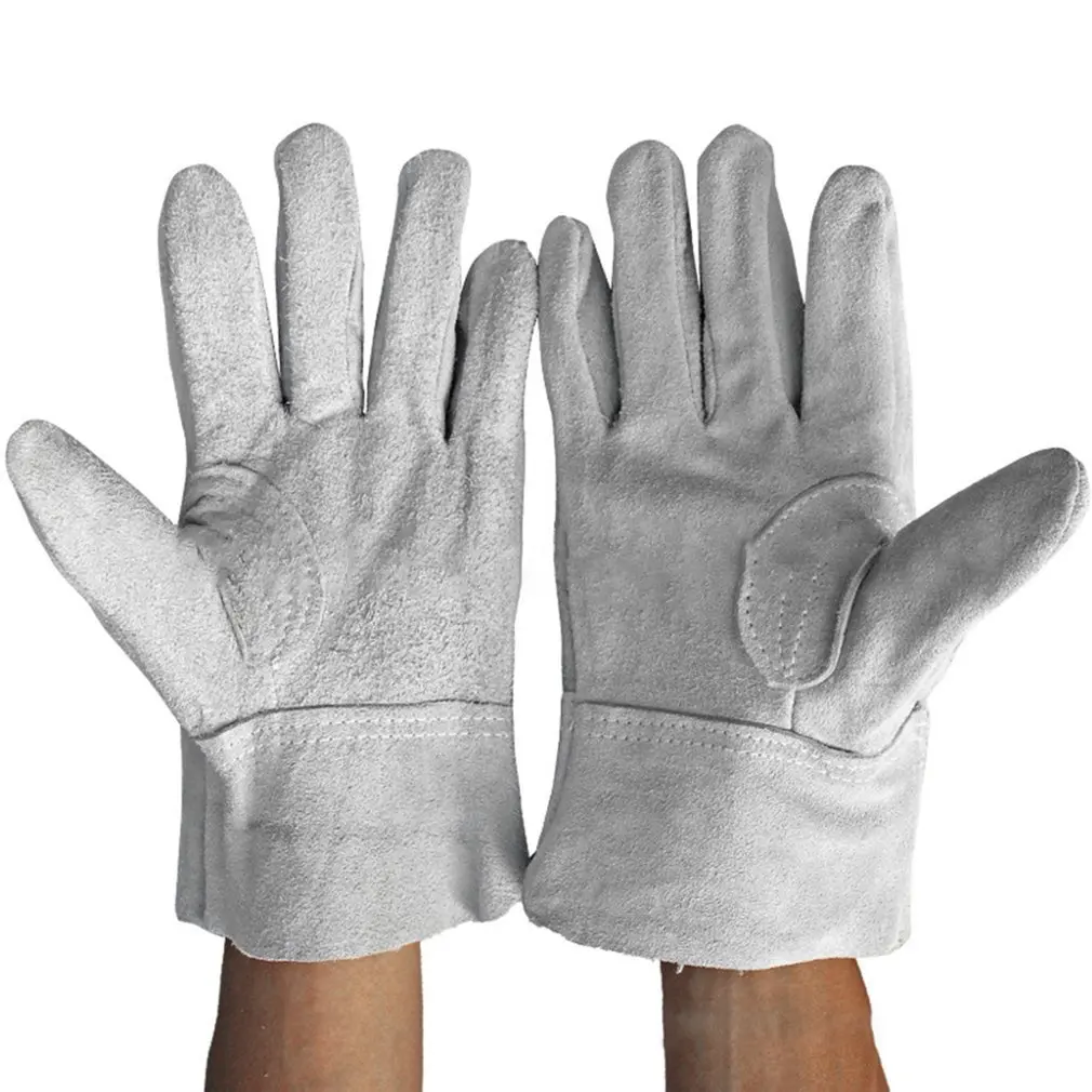 Fireproof Durable White Cow Leather Welder Gloves Comfortable Anti-Heat Work Safety Gloves For Welding Metal Hand Tools 230mm