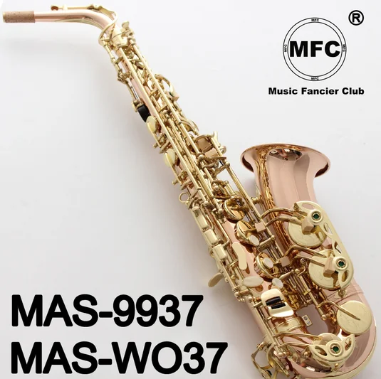 Music Fancier Club Alto Saxophone MAS-WO37 MAS-9937 Phosphor Bronze Copper Gold Keys Sax Alto Mouthpiece Ligature Reeds Neck