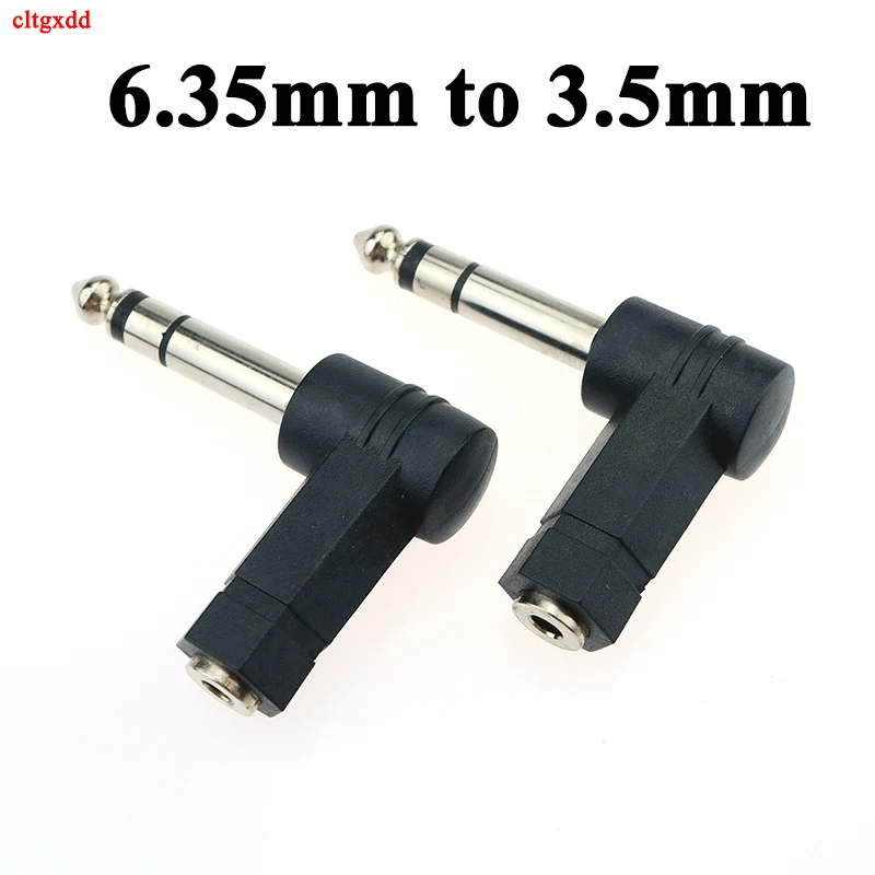 

90 Degrees 3.5 to 6.35/6.5mm 1/4" Mono Jack Stereo Speaker Audio Adapter Plug 3.5mm TRS Connector Converter AUX Headphone Cable