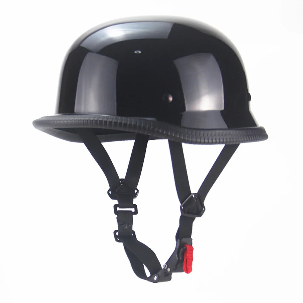 1X M/L/Xl Vintage Motorfiets Cruiser Helm Half Gezicht Duitse Helm Motorhelm Heldere Zwarte Auto-styling Dot