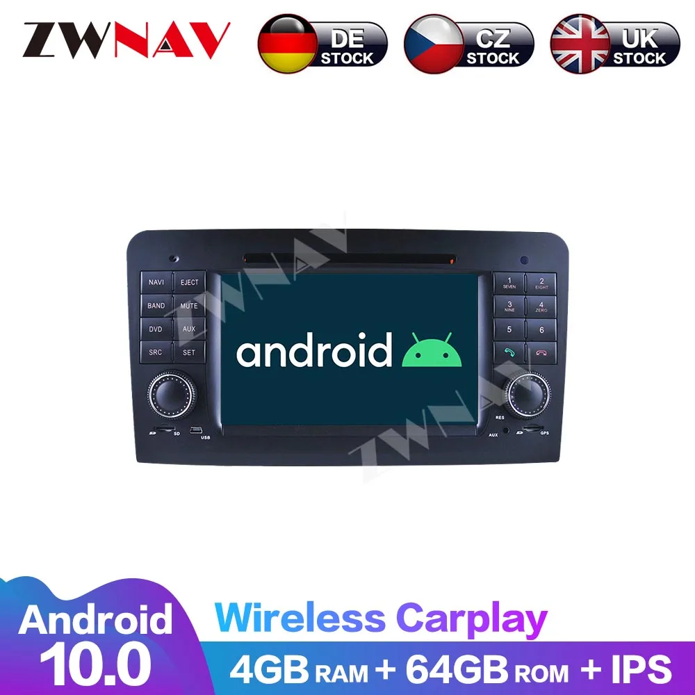 Android 10 8 Core 64G Multimedia Navigation DVD Player Audio Radio Carplay Car For Mercedes Benz ML W165 GL X164 2005-2012