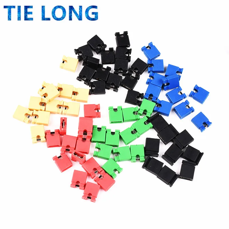 100PCS Pitch 2.4mm Pin Header jumper shorted cap & Headers & Wire Housings Black yellow white green red blue For Arduino