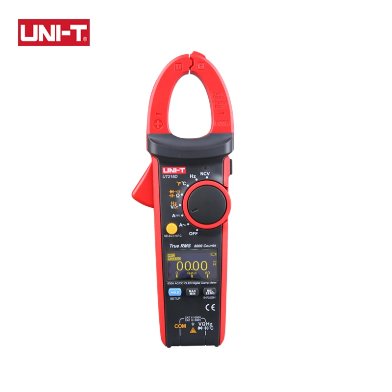 UNI-T Digital Clamp Meter UT216D 600A AC DC Current Pliers Amperometric Clamp Voltmeter Ammeter Frequency Capacitor Tester