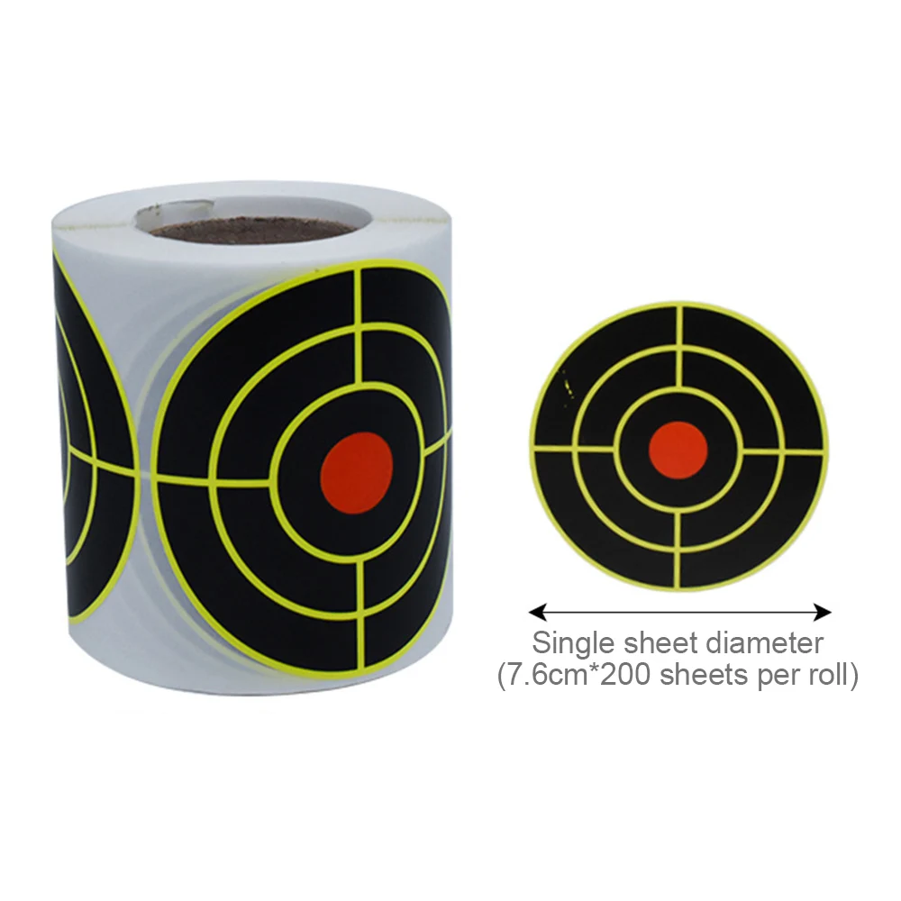 1 Set Splatter Target Stickers Bullseye Adhesive Reactive Targets for Shooting with Fluorescent Yellow Impact Shooting Targe