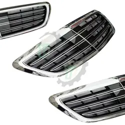 High quality black/chrome front grille for Mercedes-Benz S-Class W222 S300 S400 S500 S65 2014-2020 car front bumper racing grill