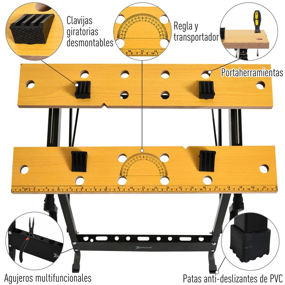طاولة عمل قابلة للطي متعددة الأغراض ، مشبك MDF ، متعددة الأغراض #5