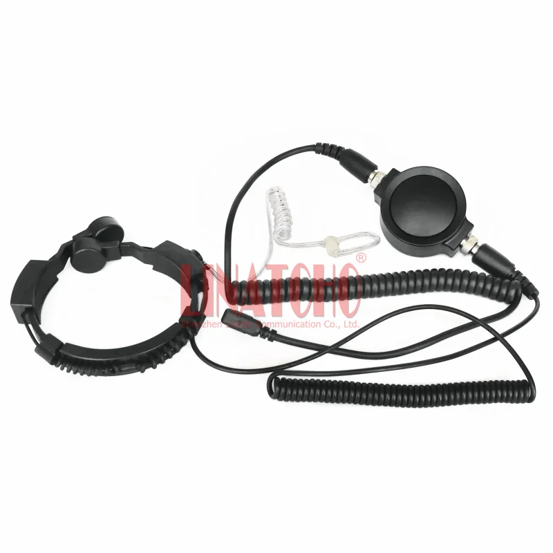 Resistente ptt tático walkie talkie fone de ouvido com garganta mic para t5512 t5522 t5532 t6200c rádio