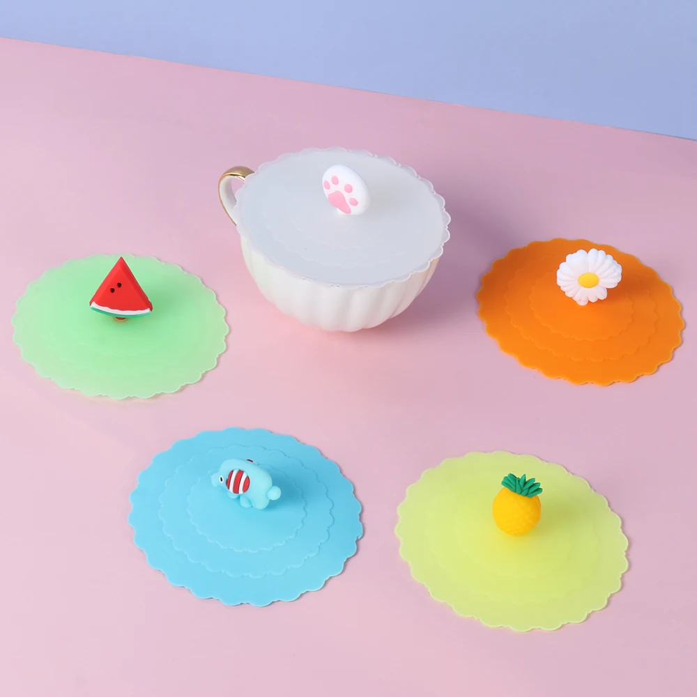 

New Reusable Cap Silicone Cup Cover Leakproof Suction Cup Cover Dustproof