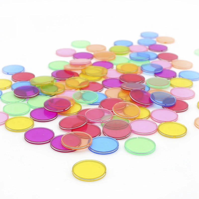 

100PCS plastic color magnetic round sheet physics science magnetic experiment educational toy Montessori color learning for kids