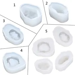 Molde de resina de piedra Natural, herramienta de fabricación de joyas, cristal, cuarzo, Roca, racimo, drusa, Gema colgante, Silicona