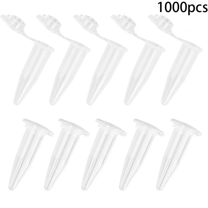 1000Pcs Mini Centrifuge Tubes 1.5Ml Raduated Clear Plastic Centrifuge Vials with Flat-Top Snap Cap