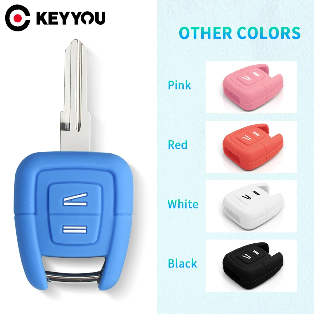 KEYYOU 2 Buttons Silicone Car Key Case For OPEL Astra Zafira Frontera Omega Vectra Signum Tigra Fob Shell Remote Fob Cover