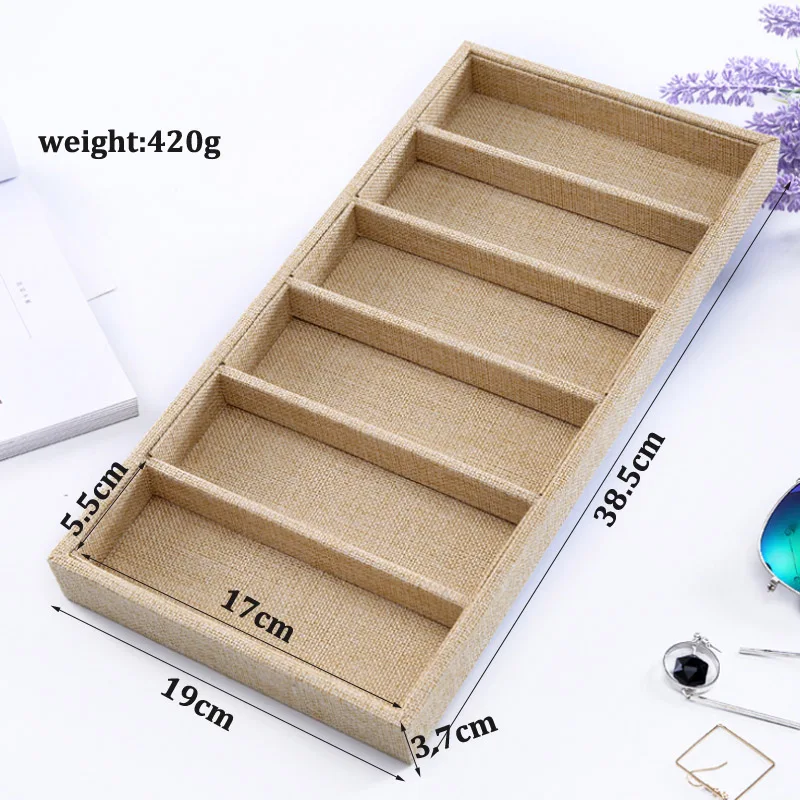 Brand New  Linen Glasses  Boxes  Glasses Display Box Glass Sunglasses  Window  Accessories Storage  Jewelry Organizer Tray