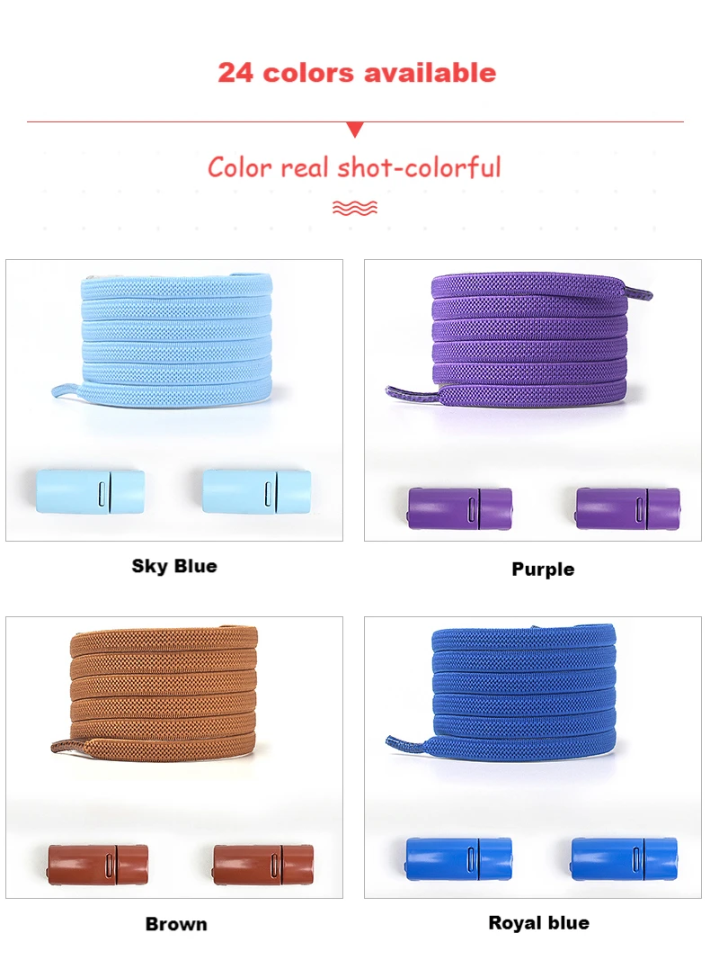 Multicolor Magnetic Lock Laces Sneakers Shoelaces Elastic No Tie Shoelace Kids Adult Quick Tieless Shoe Lace Fits All Shoes Size