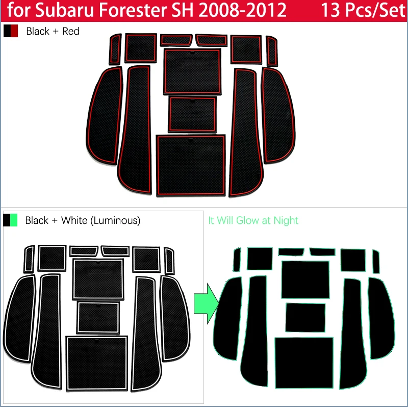 for Subaru Forester SG SH SJ SK 2008 2009 2010 2011 2012 Rubber Anti-slip Mat Door Groove Cup pad Gate slot Interior Accessories