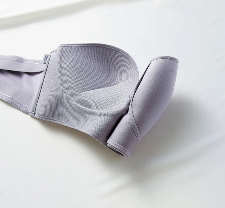 1/2 Cup Push Up Bra Front and Behind Buckle Underwear Women Sexy Deep V Strapless Stealth Brassiere Wire Free Thicken Lingerie view 6